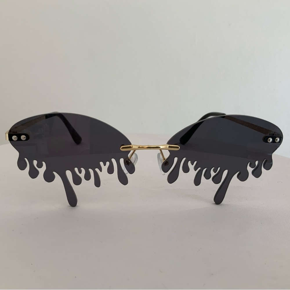 Fashion Oval Rimless Drip Glasses